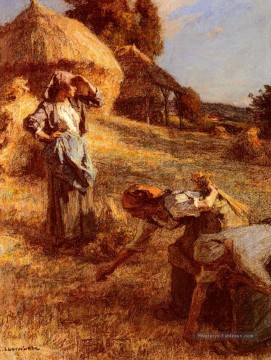 Haymakers 2 scènes rurales paysan Léon Augustin Lhermitte Peinture à l'huile